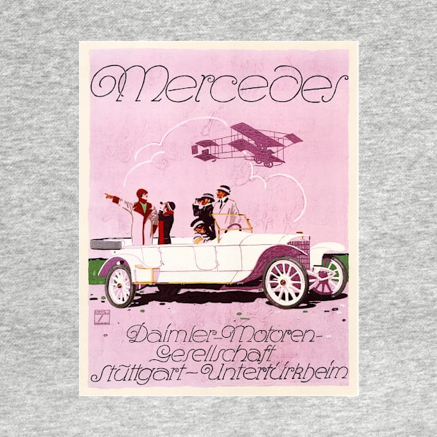 Mercedes Daimler Motor Advertisement German Automobile Vintage Car by vintageposters